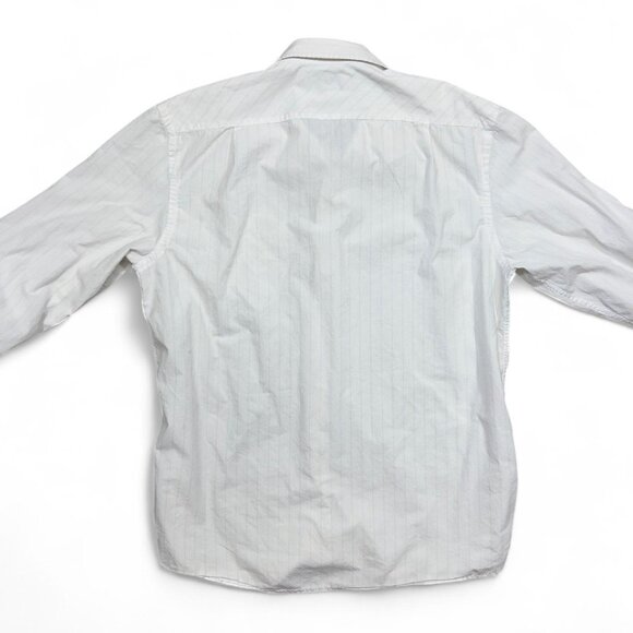 Vintage American Rag Cotton Striped White Button Long‎ Sleeve Large - Picture 7 of 8